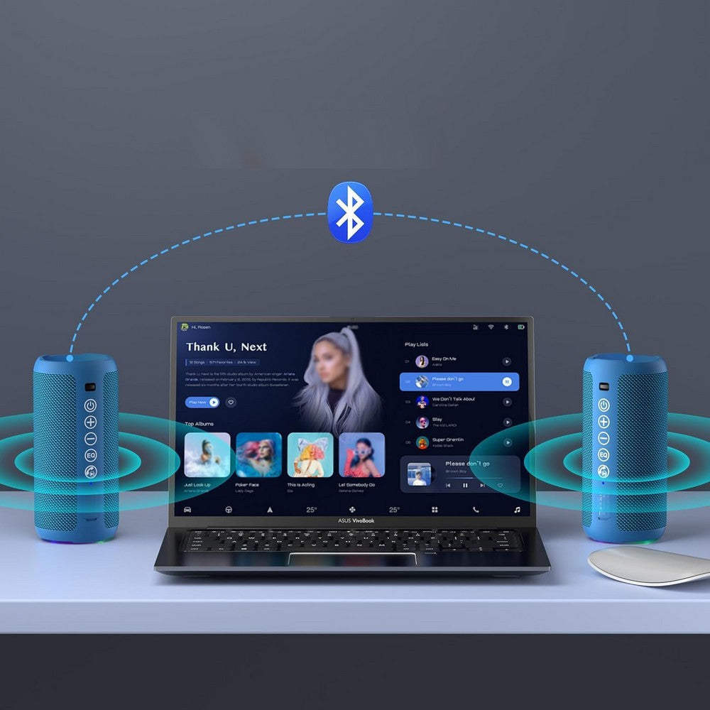 Portable Bluetooth Speaker IPX7 Waterproof Wireless Speaker for Birthday Party-blue