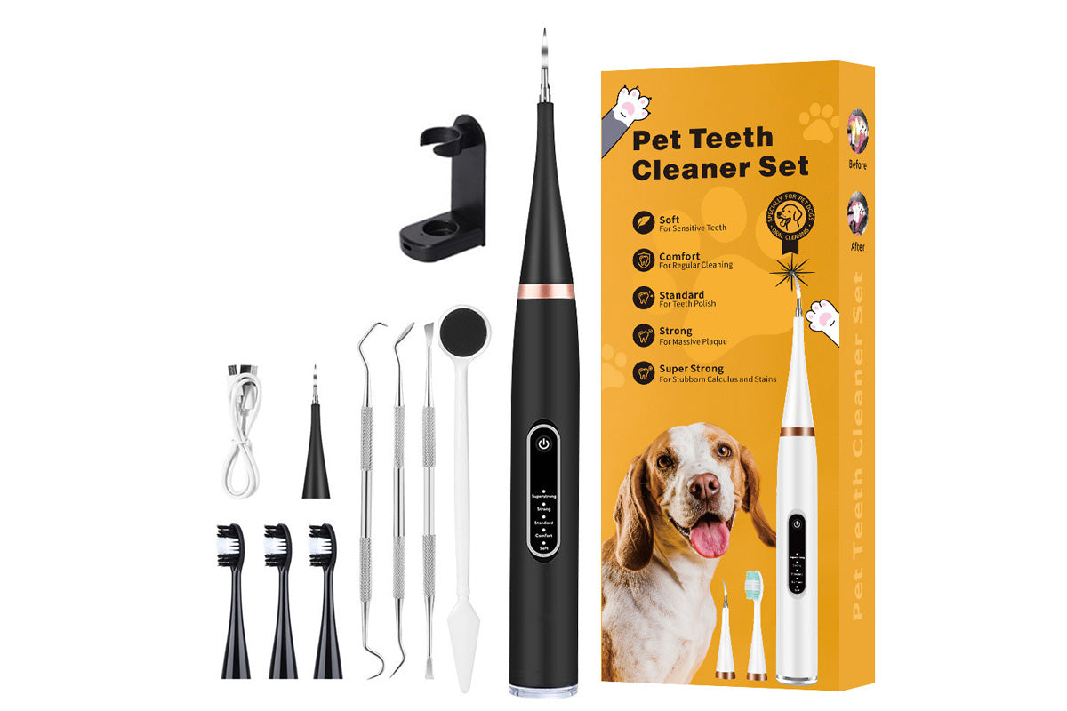 Pet Ultrasonic Tooth Cleaner Dog Plaque Tartar Stain Remover Black
