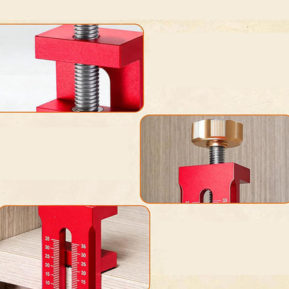 Cabinet Door Mounting Alignment Tool with Measurement Scale - Red