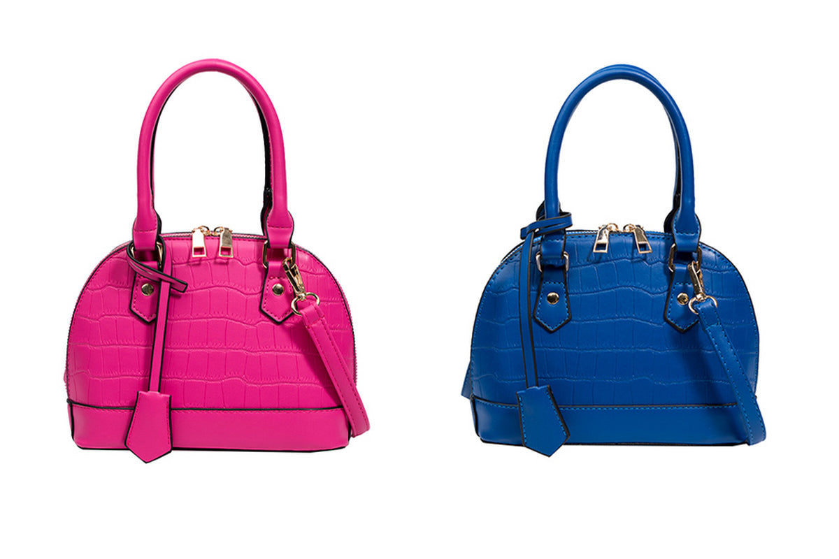 2Pcs Crossbody Bags For Women Vegan PU Leather Purses Handbag-Rose And Blue