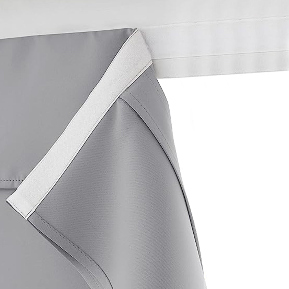 2 Panels Door Curtains Self-Adhesive Blackout Window Door Curtain Privacy Thermal Insulated Curtain Light Grey