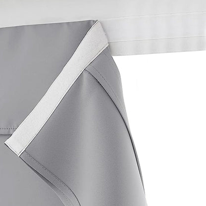 2 Panels Door Curtains Self-Adhesive Blackout Window Door Curtain Privacy Thermal Insulated Curtain Light Grey