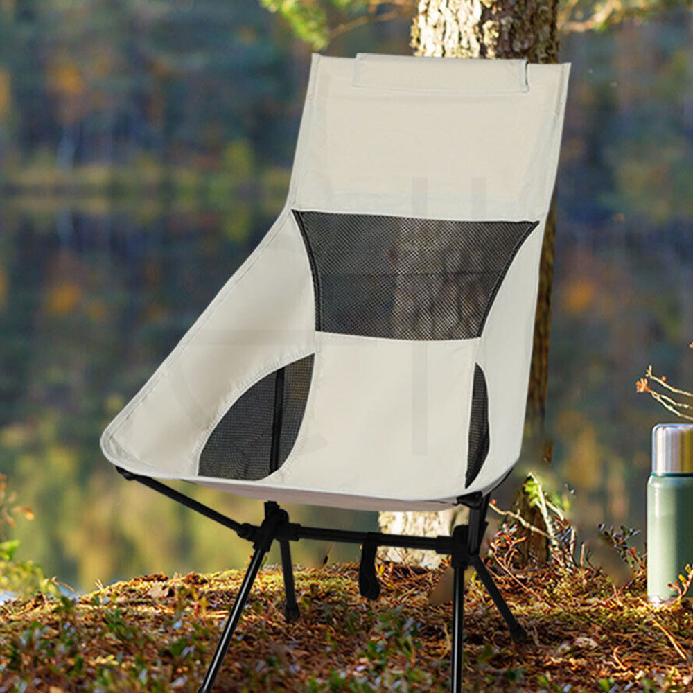 Portable Folding Camp Chairs for Garden Outdoor Hiking Travel Picnic Fishing Beach Beige