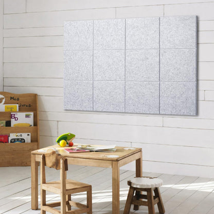 12Pcs Large Felt Bulletin Board Cork Boards for Walls Office Classroom-Grey