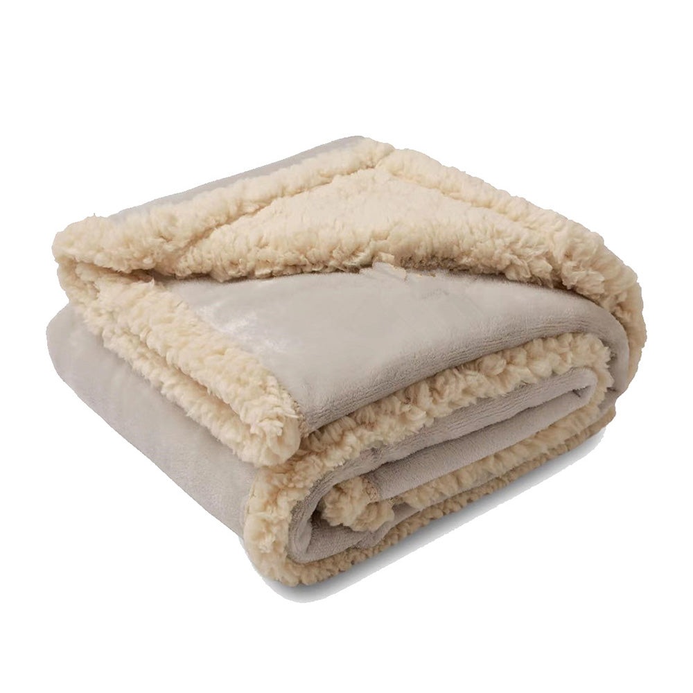 Reversible Pet Blanket Liquid Pee Proof Dog Blanket for Sofa Bed Couch Furniture Protector Cover Beige