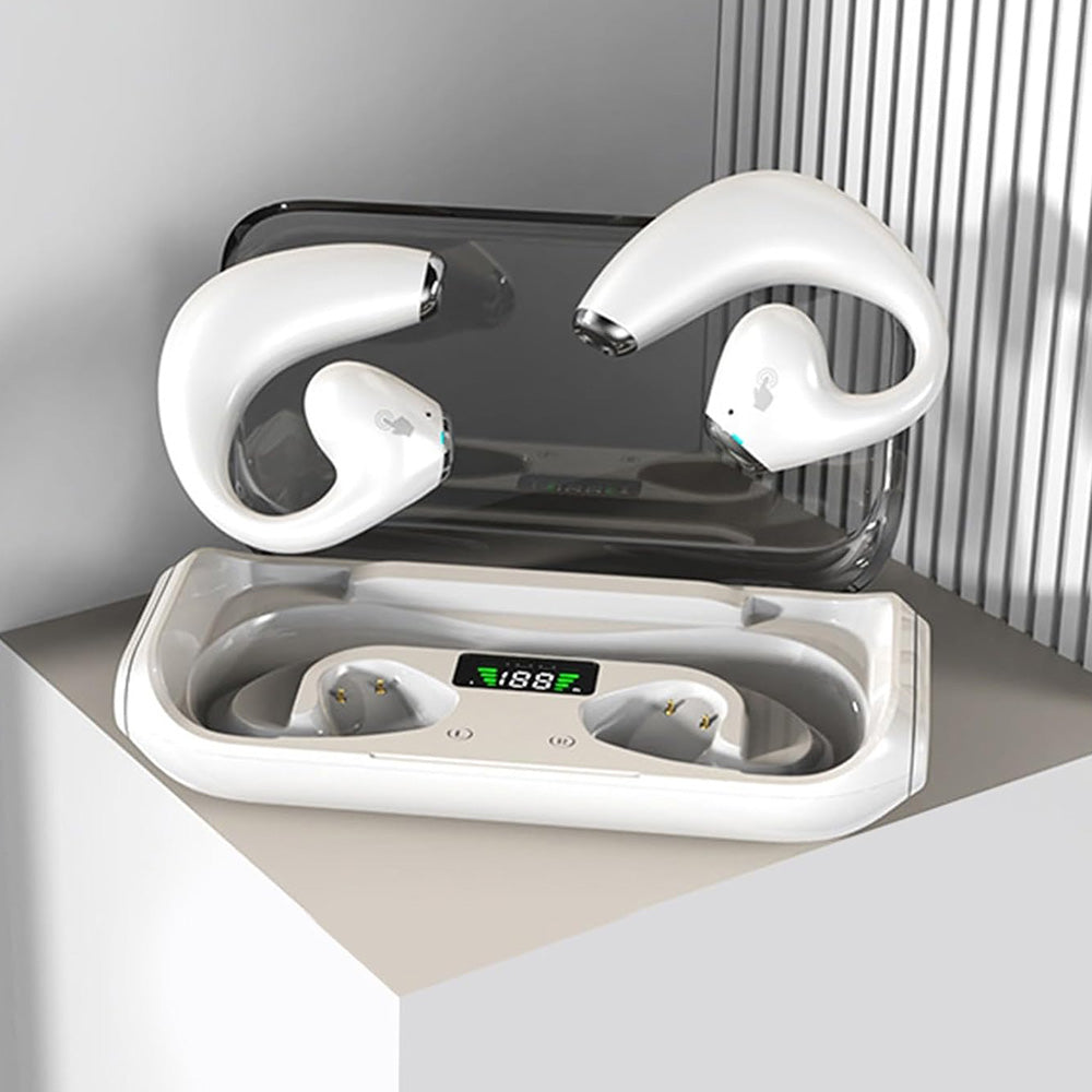 144-Language Real Time Translator Earbuds Open Ear Translation Headphone White
