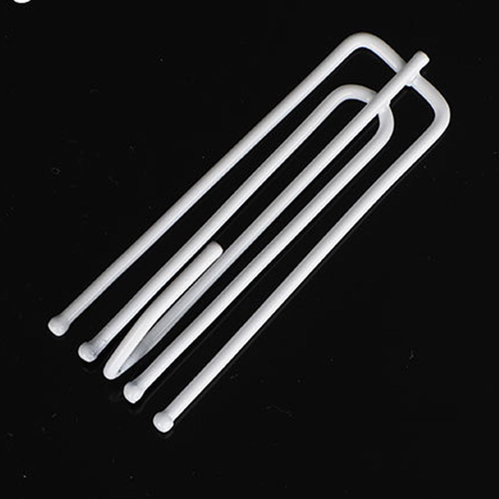 50Pcs 4 Prong Stainless Steel Pinch Pleat Curtain Hooks for Pleated Curtains-White