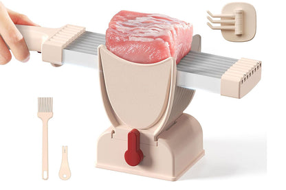 Manual Meat Slicer with Stainless Steel Blade for Beef Pork Mutton Hot Pot -Pink