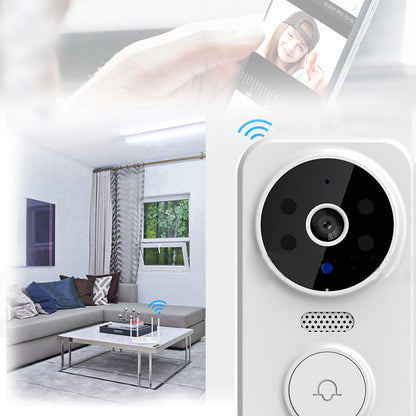 Smart WiFi Video Doorbell Wireless Security Doorbell with HD Night Vision White