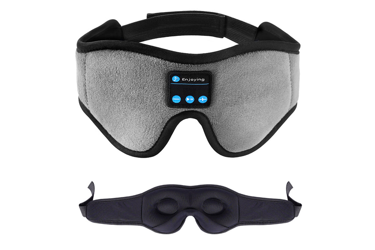 Bluetooth Sleep Headphones Wireless 3D Sleep Mask Bluetooth 5.0 Music Eye Mask with Ultra-Thin Stereo Speaker-Grey