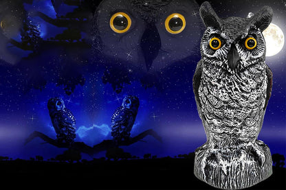 Large Fake Owl Decoy to Scare Birds Away Garden Bird Deterrents for Outside -Red