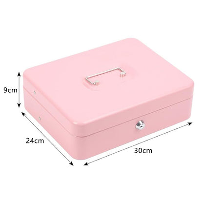 Locking Cash Box with Lock Money Box with Cash Tray