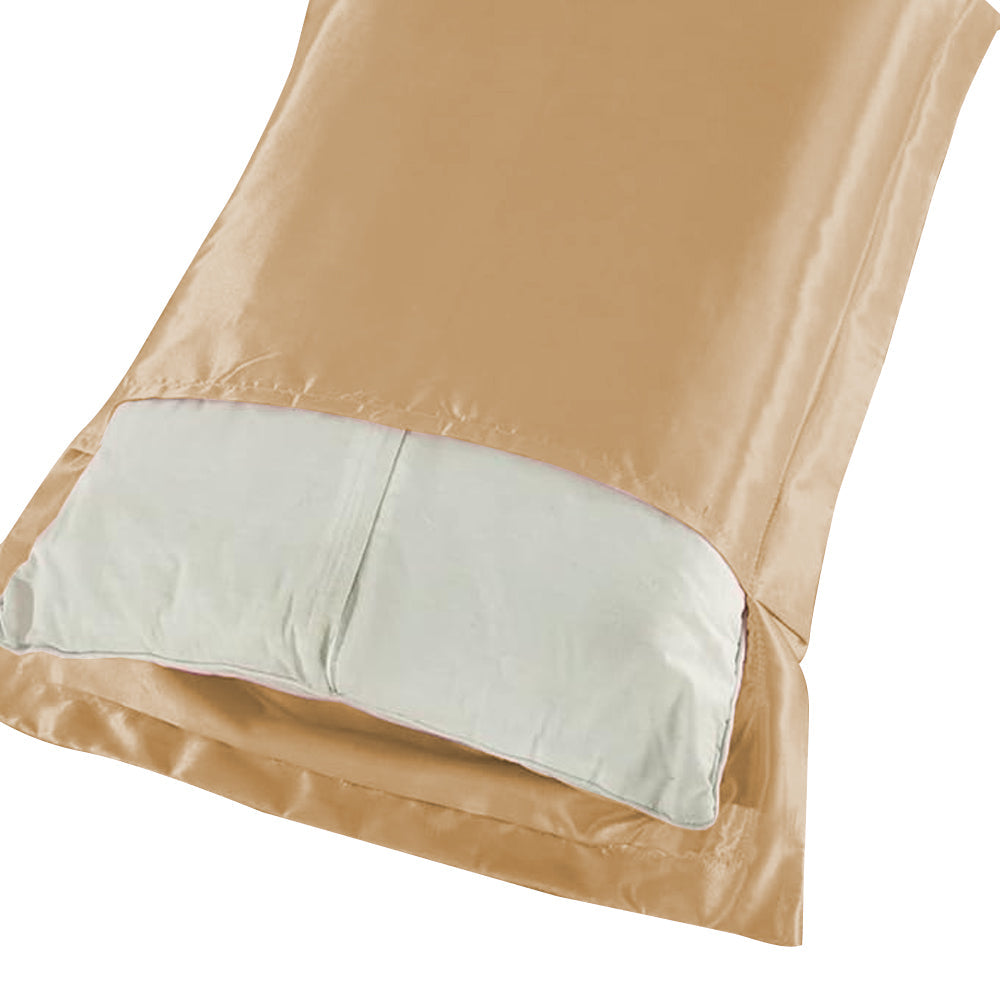 48x74cm Smooth Satin Pillowcase Solid Color Soft Bedding Pillow Cover Camel