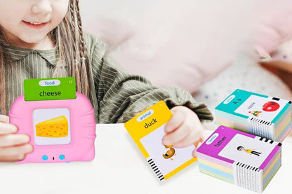Talking Flash Cards Pocket Speech Toys 224 Sight Words Educational Language Learning Toys for Boys Girls Gifts-Pink