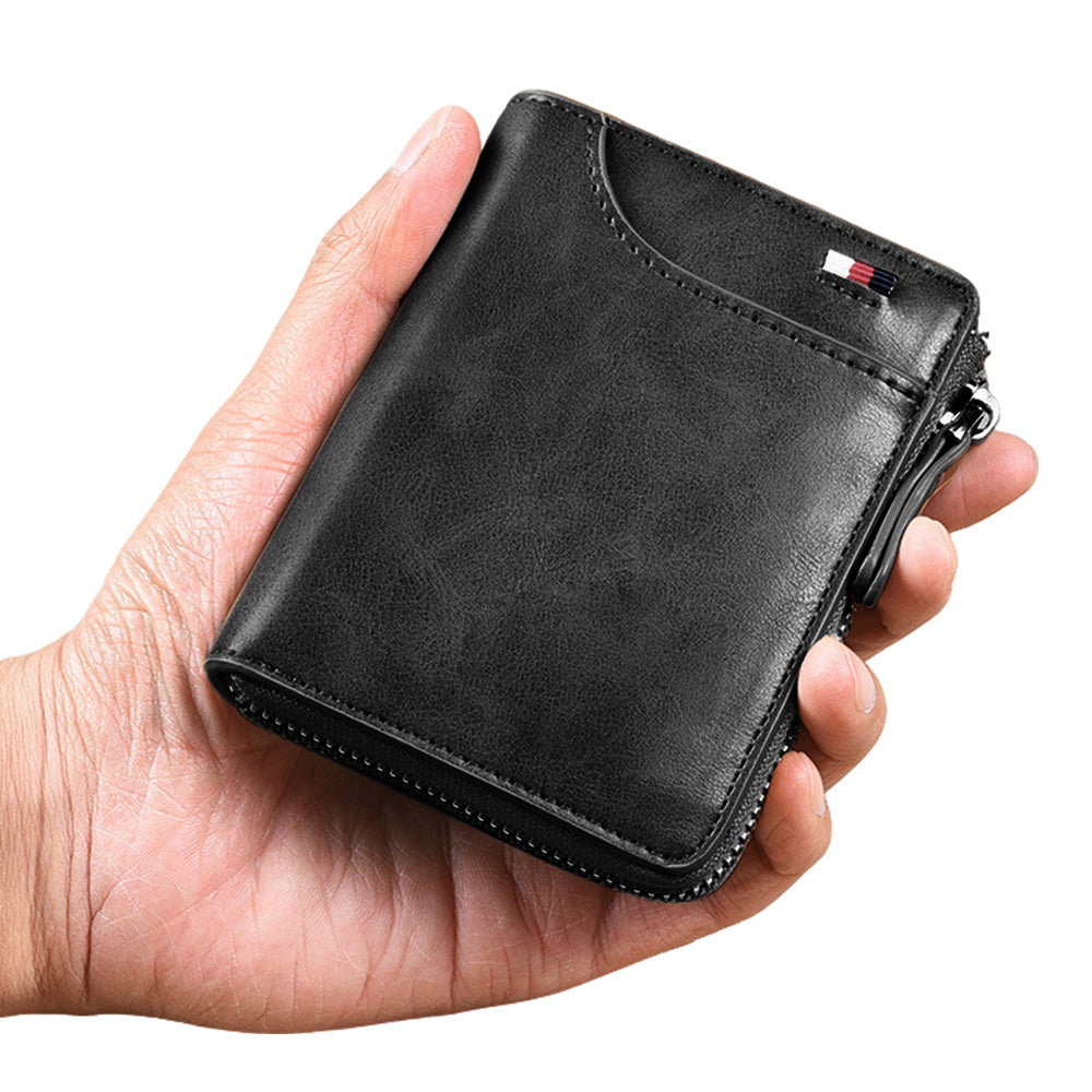 RFID Shielding PU Wallet Anti-theft Cash Credit Card Holder ID Purse Black