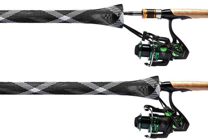 2Pcs Fishing Rod Sock with Strap Fishing Rod Sleeve for Baitcasting-Blue