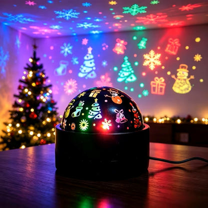 2-in-1 Projection Light Christmas RGB Light with Music Sync - Snow