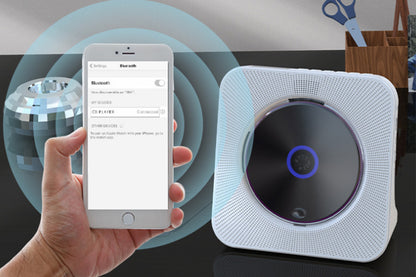 Bluetooth Home CD Player with LED Screen White
