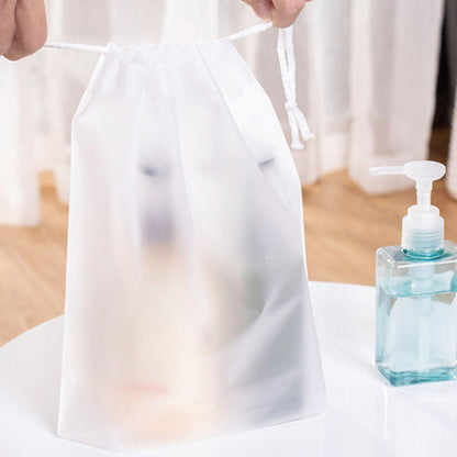 Clear Shoe Bags for Travel Waterproof Dustproof Drawstring Shoe Bags for Packing White