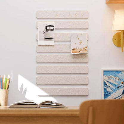 8 Piece Self Adhesive Felt Display Strips with 35 Push Pins - Camel