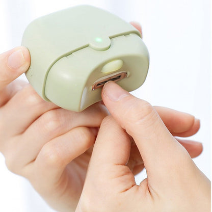 Electric Nail Clipper with LED Light - Green