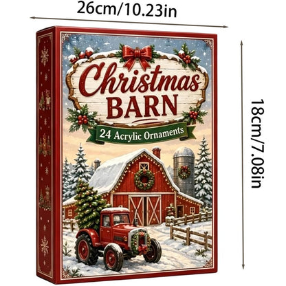 Christmas Advent Calendar 2D Acrylic Pickup Truck Ornaments - Cow