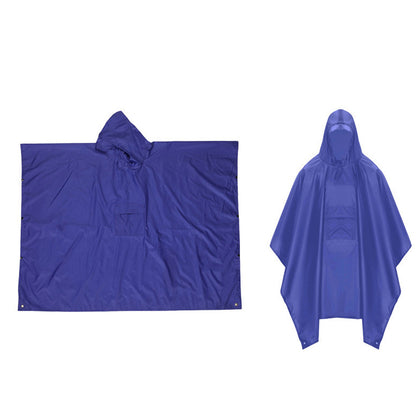 3 in 1 Portable Rain Poncho Waterproof Lightweight Emergency Raincoat with Pocket-Blue
