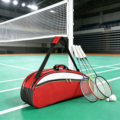 Badminton Bag for 4 to 6 Rackets with Shoe Compartment  - Red