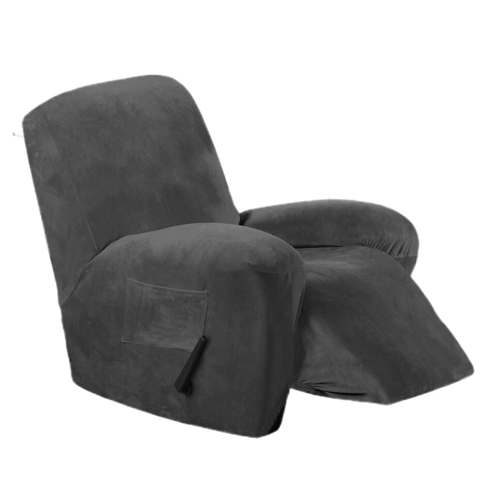 4Pcs Recliner Chair Cover Stretch Sofa Slipcover Separate Couch Covers-Grey