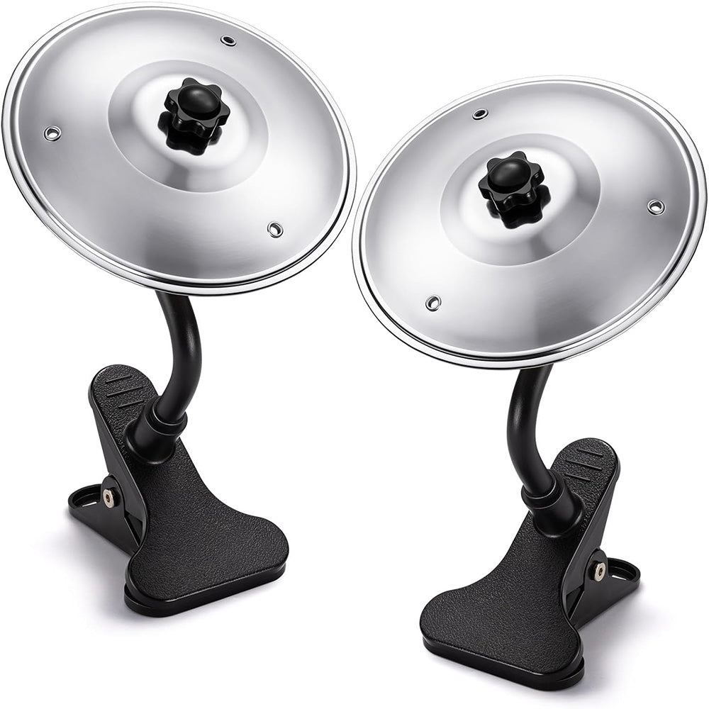 Clip On Desktop Cymbal Mini Musical Instruments Desk Symbol Drum For Music Lovers-Silver