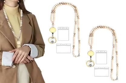 2Pcs ID Card Lanyard Strap With ID Badge Holders Retractable Lanyard Clip For Key