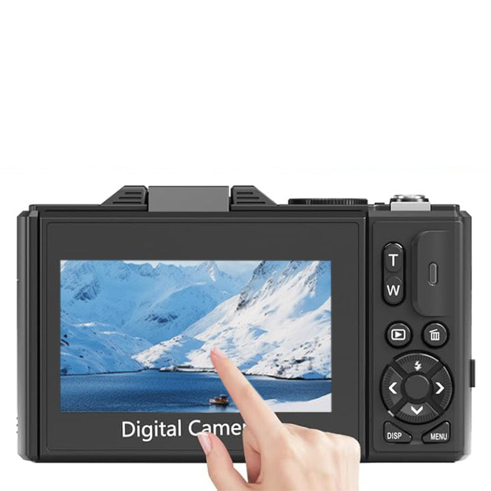 5K Digital Camera with 180-degree Flip Screen Autofoucs Vlogging Camera for YouTube -Black