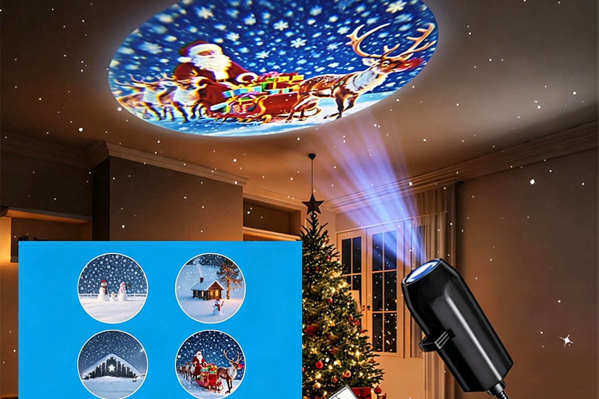 USB Powered Christmas Projector Light - 4 Slides
