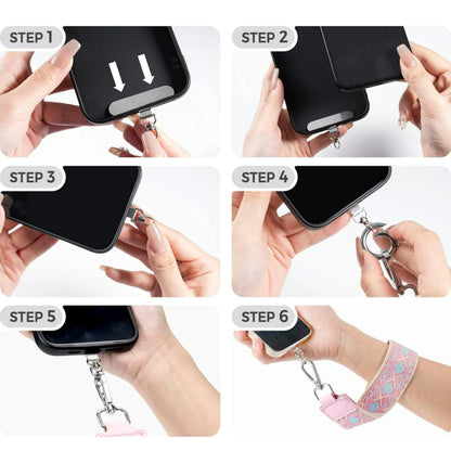 2Pcs Phone Lanyard Clip and Go Strap for Phone with Wallet Crossbody -Pink