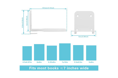 2Pcs Wall Mounted Invisible Floating Bookshelf Book Display White