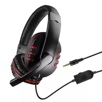 Wired Gaming Headset Head-Worn Headphone with Microphone for PS4 PS5 XBOX SWITCH Red