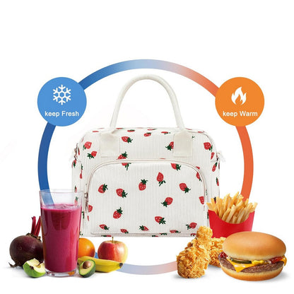 Insulated Lunch Bag for Women Tote Bags for Work Picnic-Strawberry