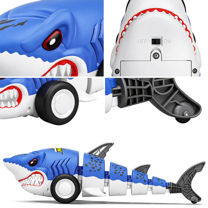 Shark Shaped Off Road RC Car with Colorful Lights and 360 Degree Spin - Blue