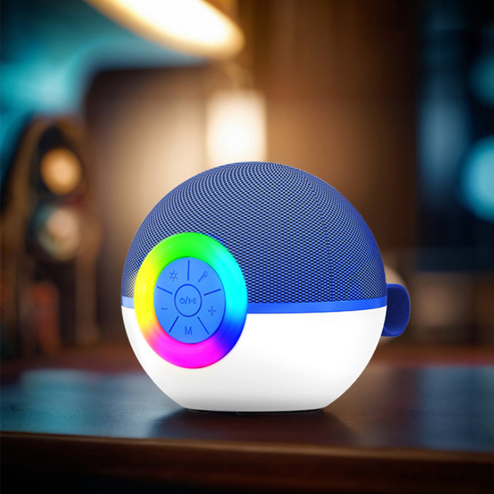 Portable Karaoke Microphone Machine Mini Bluetooth Speaker with 2 Wireless Mics Blue