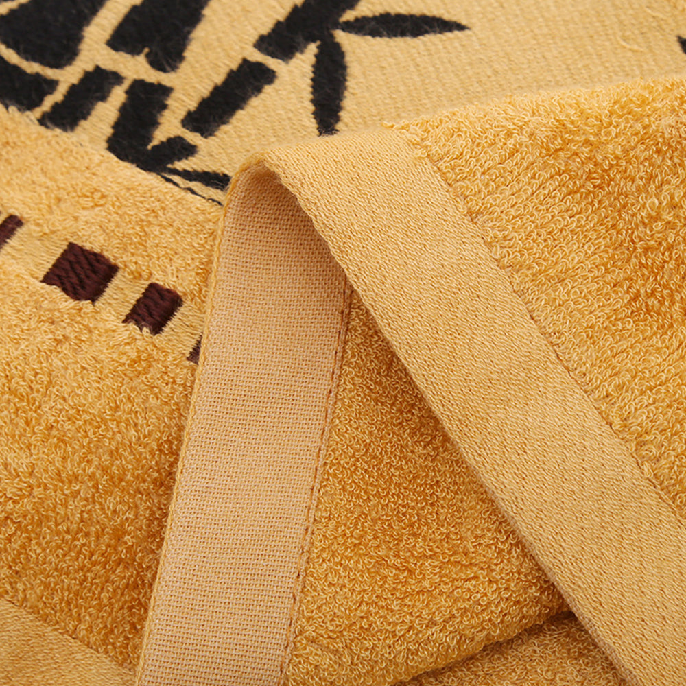 3Pcs Quick Absorbent Towels Soft Bamboo Fiber Home Bath Towel Washcloth Hand Towels Yellow