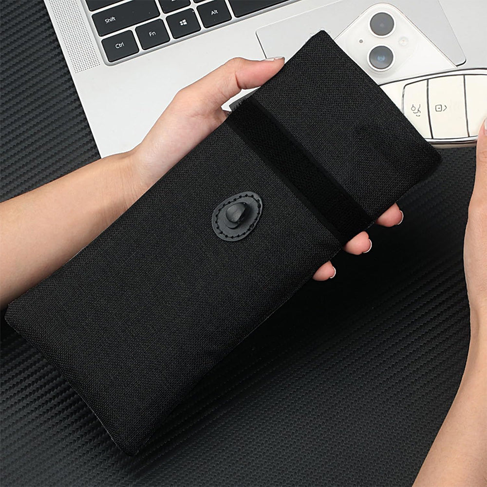 Faraday Phone Pouch RFID Signal Blocking Key Pouch Wallet Case For Privacy Protection-Black