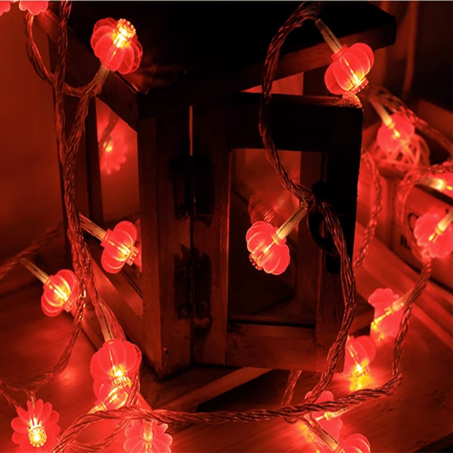 Solar Lanterns String Lights Garden Fairy String Lights -Red