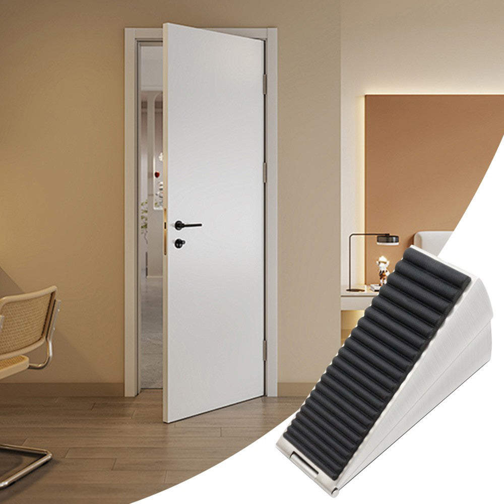 Adjustable Spring Door Stopper Tall Door Stop Wedge for Bottom of Doors Silver