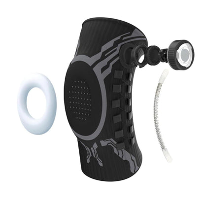 Knee Brace with Dial Adjustment System and Spring Support Strips-Black