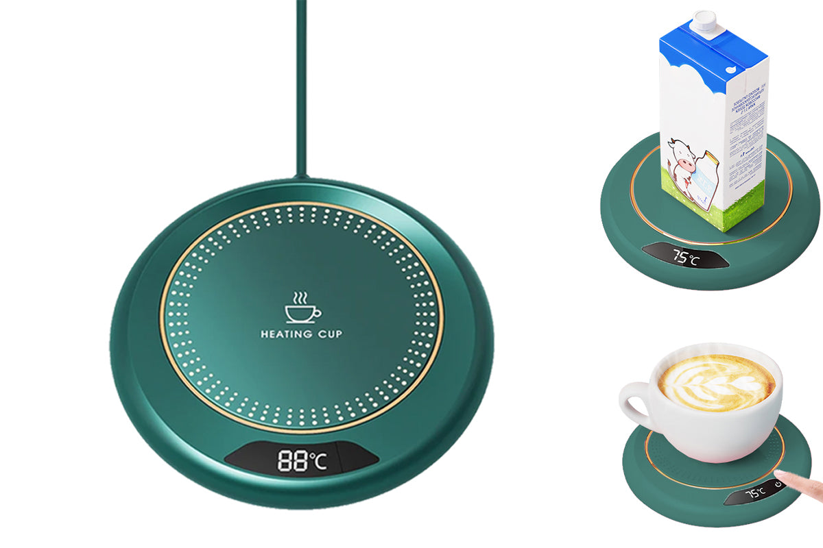 USB Electric Coffee Mug Warmer with 3 Temp Settings Green