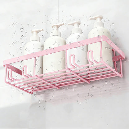 5Pcs Shower Caddy Adhesive Bathroom Wall Organizer Rack-Pink