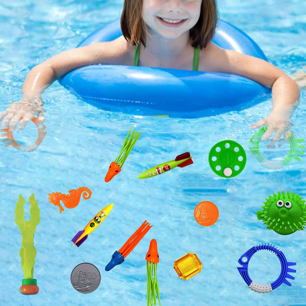 34Pcs Set Pool Diving Swimming Toys for Kids Summer Underwater Game Toys