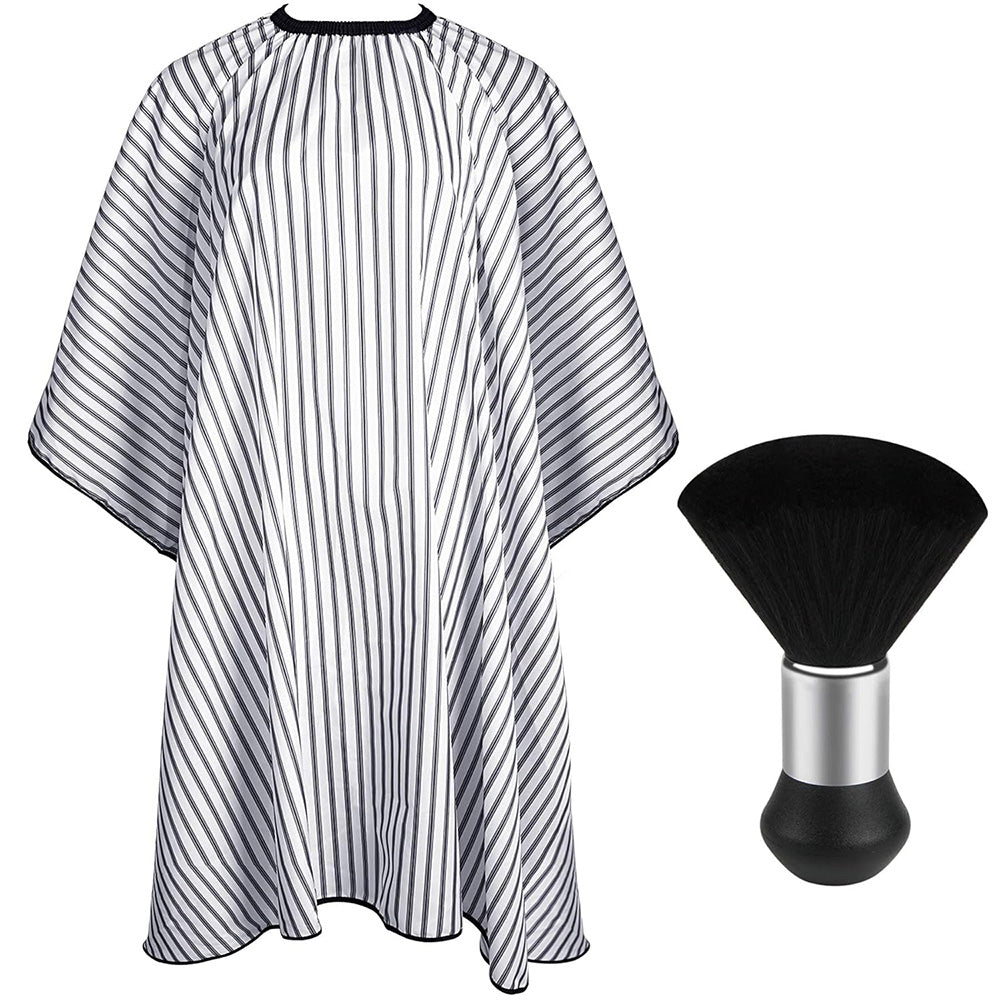 Hair Cutting Cape Set Barber Cape with Neck Duster Brush for Men Women Salon Supplies-White