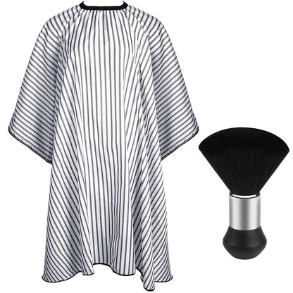 Hair Cutting Cape Set Barber Cape with Neck Duster Brush for Men Women Salon Supplies-White