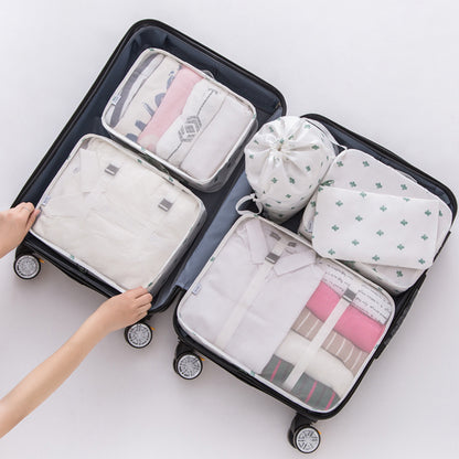 6Pcs/set Travel Storage Bag Organizer -White